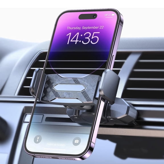 A2C CD Slot Car Phone Holder, 360° Rotation Phone Mount with Spring-Loaded, for 4.7-6.5" Phones, Black