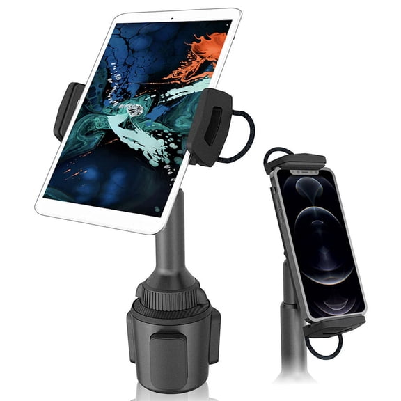 A2C Heavy Duty Tablet and Smartphone Cup Holder Mount - Black