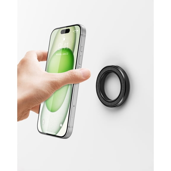 A2C Magnetic Wall Phone Holder, with 3M VHB & 17 N52 Magnets, for Home/Office, Fits iPhone/Android, Black