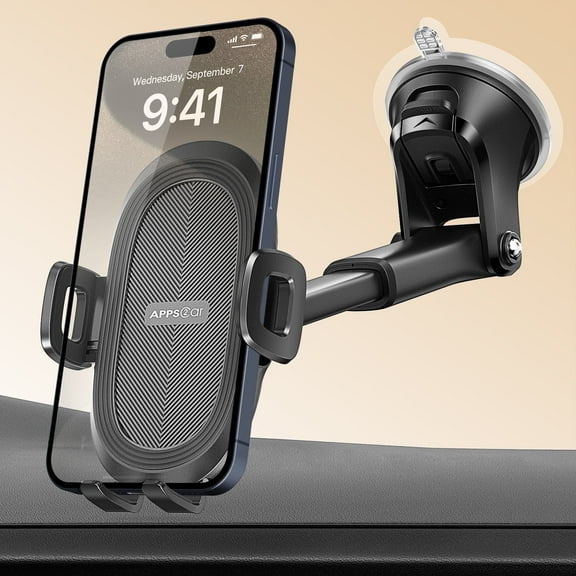 A2C Suction Cup Car Phone Holder,Universal Dashboard ,Windshield Car Mount for All Cell Phones, Black