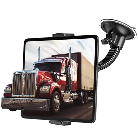 A2C Tablet Holder for Truck, Heavy-Duty with Adjustable Arm, 2 in 1 Car Mount for iPad & Cell Phones, Black