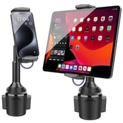 A2C Upgraded Car Tablet Holder for Car Cup , Adjustable Height iPad Mount for Truck, Compatible with iPad&Cellphone,Black