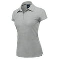thumbnail image 1 of A2Y Women's Basic Casual 4-Button Junior-Fit PK Ring Spun Cotton Pique Polo Shirt Heather Grey XL, 1 of 6
