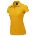 thumbnail image 1 of A2Y Women's Basic Casual 4-Button Junior-Fit PK Ring Spun Cotton Pique Polo Shirt Heather Mustard M, 1 of 4