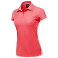 thumbnail image 1 of A2Y Women's Basic Casual 4-Button Junior-Fit PK Ring Spun Cotton Pique Polo Shirt Neon Pink 2XL, 1 of 6