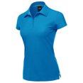 thumbnail image 1 of A2Y Women's Basic Casual 4-Button Junior-Fit PK Ring Spun Cotton Pique Polo Shirt Turquoise L, 1 of 6