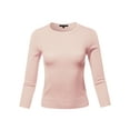 thumbnail image 1 of A2Y Women's Basic Casual Colorful 3/4 Sleeve Knit Pullover Sweator Top Blush S, 1 of 6