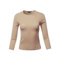 thumbnail image 1 of A2Y Women's Basic Casual Colorful 3/4 Sleeve Knit Pullover Sweator Top Taupe S, 1 of 6