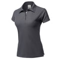 thumbnail image 1 of A2Y Women's Basic Casual Essentials 4-Button Junior-Fit PK Cotton Pique Polo Shirt Charcoal XL, 1 of 1