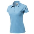 thumbnail image 1 of A2Y Women's Basic Casual Essentials 4-Button Junior-Fit PK Cotton Pique Polo Shirt Lightblue M, 1 of 6