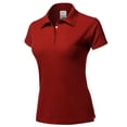 thumbnail image 1 of A2Y Women's Basic Casual Essentials 4-Button Junior-Fit PK Cotton Pique Polo Shirt Red S, 1 of 1