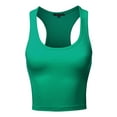 thumbnail image 1 of A2Y Women's Basic Cotton Casual Scoop Neck Cropped Racerback Tank Tops Kelly Green XL, 1 of 5