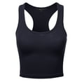 thumbnail image 1 of A2Y Women's Basic Cotton Casual Scoop Neck Sleeveless Cropped Racerback Tank Tops Navy Night S, 1 of 3
