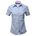 thumbnail image 1 of A2Y Women's Basic Durable Short Sleeve Button Down Business Office Formal Ladies Shirt Navy Oxford 3XL, 1 of 6