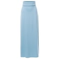 thumbnail image 1 of A2Y Women's Basic Foldable High Waist Floor Length Maxi Skirts Ash Blue 1XL, 1 of 5