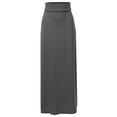 thumbnail image 1 of A2Y Women's Basic Foldable High Waist Floor Length Maxi Skirts Ash Grey S, 1 of 5