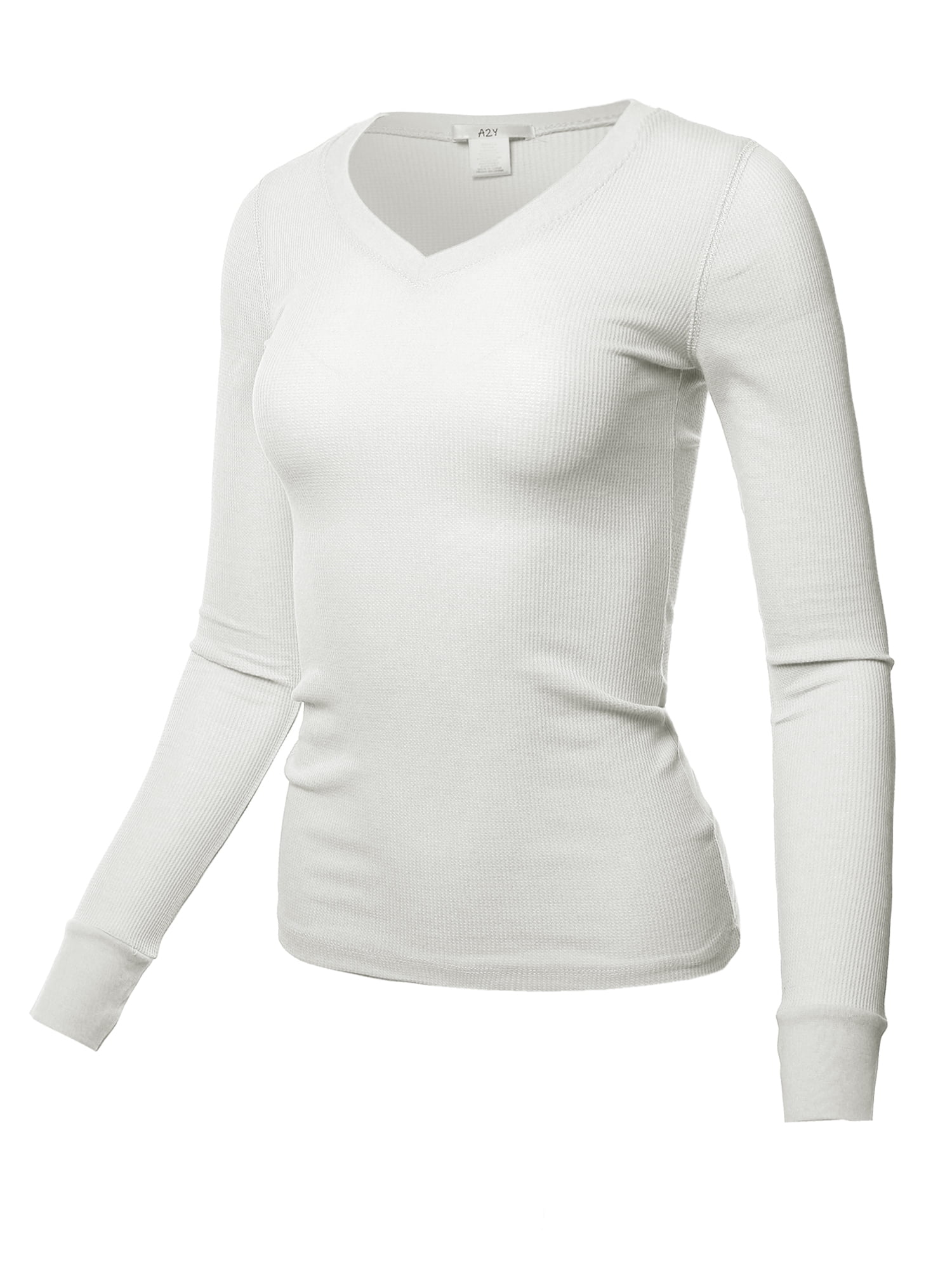 V neck thermal top women's clearance