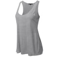 thumbnail image 1 of A2Y Women's Basic Solid Loose Fit Flowy Scoop Neck Racer Back Tank Top Deep H Grey L, 1 of 6