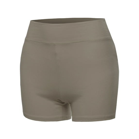 A2Y Women's Basic Solid Premium Cotton High Rise Bike Shorts Ash Mocha 4XL
