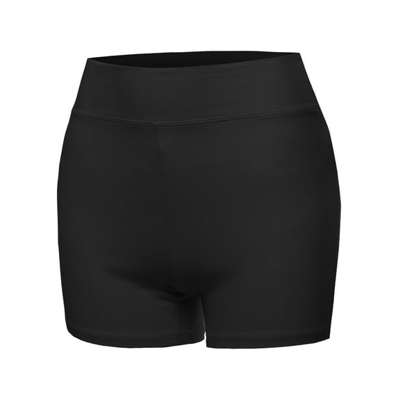 A2Y Women's Basic Solid Premium Cotton High Rise Bike Shorts Black 3XL