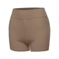 thumbnail image 1 of A2Y Women's Basic Solid Premium Cotton High Rise Bike Shorts Mocha XL, 1 of 5