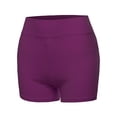 thumbnail image 1 of A2Y Women's Basic Solid Premium Cotton High Rise Bike Shorts Plum M, 1 of 5