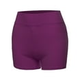 thumbnail image 1 of A2Y Women's Basic Solid Premium Cotton High Rise Bike Shorts Plum S, 1 of 6