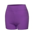 thumbnail image 1 of A2Y Women's Basic Solid Premium Cotton High Rise Bike Shorts Purple XL, 1 of 5