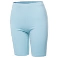 thumbnail image 1 of A2Y Women's Basic Solid Premium Cotton Mid Thigh High Rise Biker Bermuda Shorts Ash Blue 3XL, 1 of 5