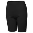 thumbnail image 1 of A2Y Women's Basic Solid Premium Cotton Mid Thigh High Rise Biker Bermuda Shorts Black S, 1 of 5