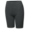 thumbnail image 1 of A2Y Women's Basic Solid Premium Cotton Mid Thigh High Rise Biker Bermuda Shorts Charcoal XL, 1 of 5