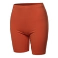 thumbnail image 1 of A2Y Women's Basic Solid Premium Cotton Mid Thigh High Rise Biker Bermuda Shorts Copper L, 1 of 5