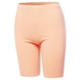 thumbnail image 1 of A2Y Women's Basic Solid Premium Cotton Mid Thigh High Rise Biker Bermuda Shorts Dusty Coral 2XL, 1 of 5