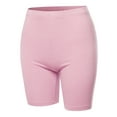 thumbnail image 1 of A2Y Women's Basic Solid Premium Cotton Mid Thigh High Rise Biker Bermuda Shorts Dusty Pink L, 1 of 5