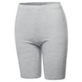 thumbnail image 1 of A2Y Women's Basic Solid Premium Cotton Mid Thigh High Rise Biker Bermuda Shorts Heather Grey 2XL, 1 of 5