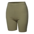 thumbnail image 1 of A2Y Women's Basic Solid Premium Cotton Mid Thigh High Rise Biker Bermuda Shorts Khaki 1XL, 1 of 5