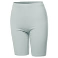 thumbnail image 1 of A2Y Women's Basic Solid Premium Cotton Mid Thigh High Rise Biker Bermuda Shorts Light Grey 1XL, 1 of 5