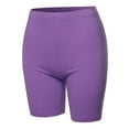 thumbnail image 1 of A2Y Women's Basic Solid Premium Cotton Mid Thigh High Rise Biker Bermuda Shorts Lilac Grey 4XL, 1 of 5