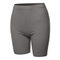 thumbnail image 1 of A2Y Women's Basic Solid Premium Cotton Mid Thigh High Rise Biker Bermuda Shorts Mid Grey 4XL, 1 of 5