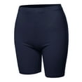thumbnail image 1 of A2Y Women's Basic Solid Premium Cotton Mid Thigh High Rise Biker Bermuda Shorts Navy 3XL, 1 of 5
