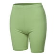 thumbnail image 1 of A2Y Women's Basic Solid Premium Cotton Mid Thigh High Rise Biker Bermuda Shorts Sage M, 1 of 5