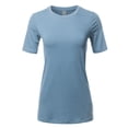 thumbnail image 1 of A2Y Women's Basic Solid Premium Cotton Short Sleeve Crew Neck T Shirt Tee Tops Cement 1XL, 1 of 6
