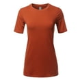 thumbnail image 1 of A2Y Women's Basic Solid Premium Cotton Short Sleeve Crew Neck T Shirt Tee Tops Copper M, 1 of 6