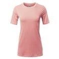 thumbnail image 1 of A2Y Women's Basic Solid Premium Cotton Short Sleeve Crew Neck T Shirt Tee Tops Dusty Pink XL, 1 of 6