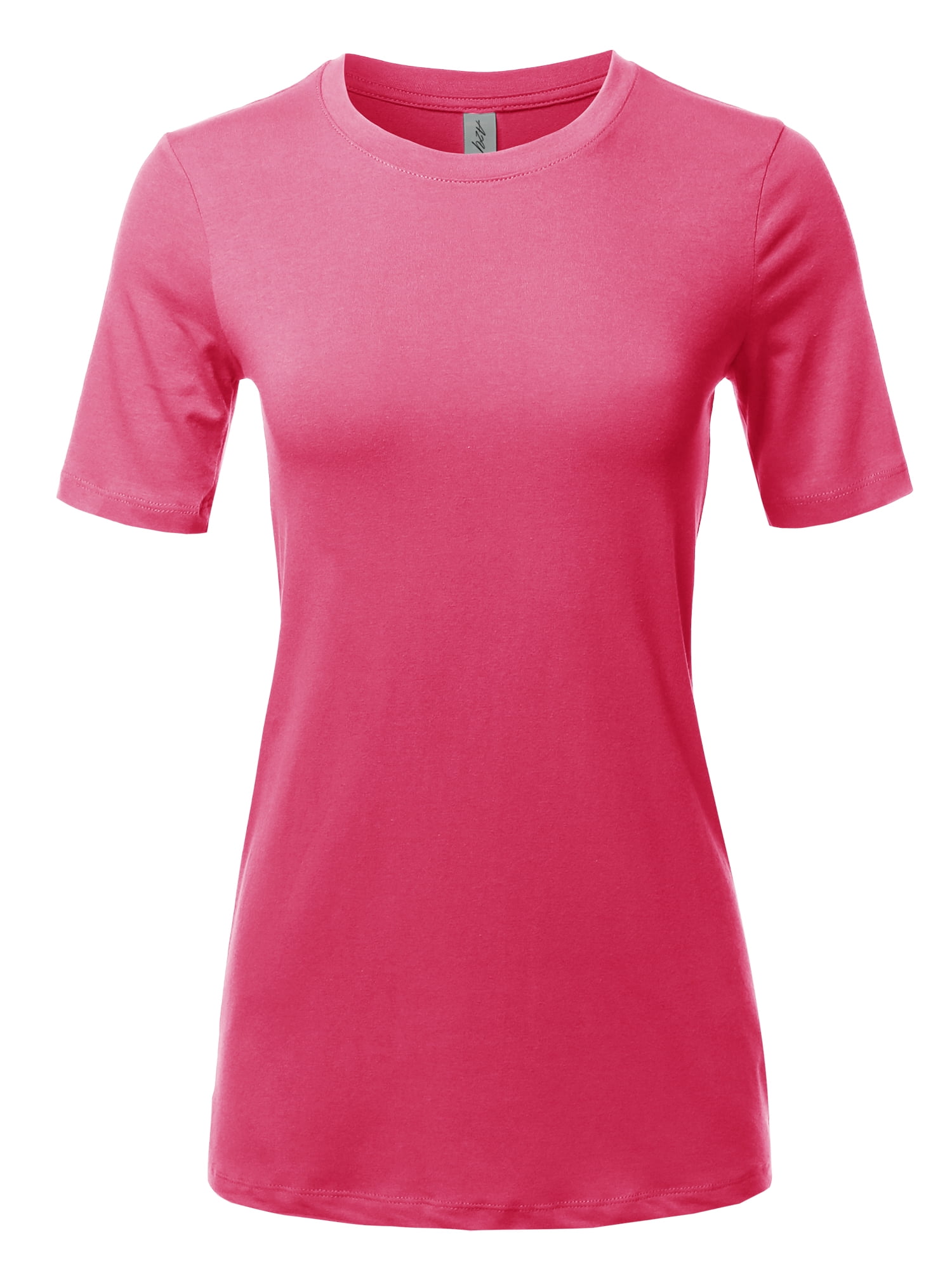 A2Y Women's Basic Solid Premium Cotton Short Sleeve Crew Neck T