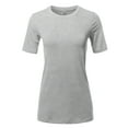 thumbnail image 1 of A2Y Women's Basic Solid Premium Cotton Short Sleeve Crew Neck T Shirt Tee Tops Heather Grey 2XL, 1 of 6