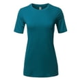 thumbnail image 1 of A2Y Women's Basic Solid Premium Cotton Short Sleeve Crew Neck T Shirt Tee Tops Teal M, 1 of 6