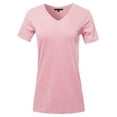 thumbnail image 1 of A2Y Women's Basic Solid Premium Cotton Short Sleeve V-neck T Shirt Tee Tops Dusty Pink M, 1 of 6