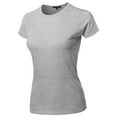 thumbnail image 1 of A2Y Women's Basic Solid Ring Spun 100% Cotton Short Sleeve Crew Neck T Shirt Tee Tops Heather Grey XL, 1 of 3
