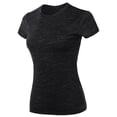 thumbnail image 1 of A2Y Women's Basic Solid Ring Spun 100% Cotton Short Sleeve Crew Neck T Shirt Tee Tops Slub Black M, 1 of 3